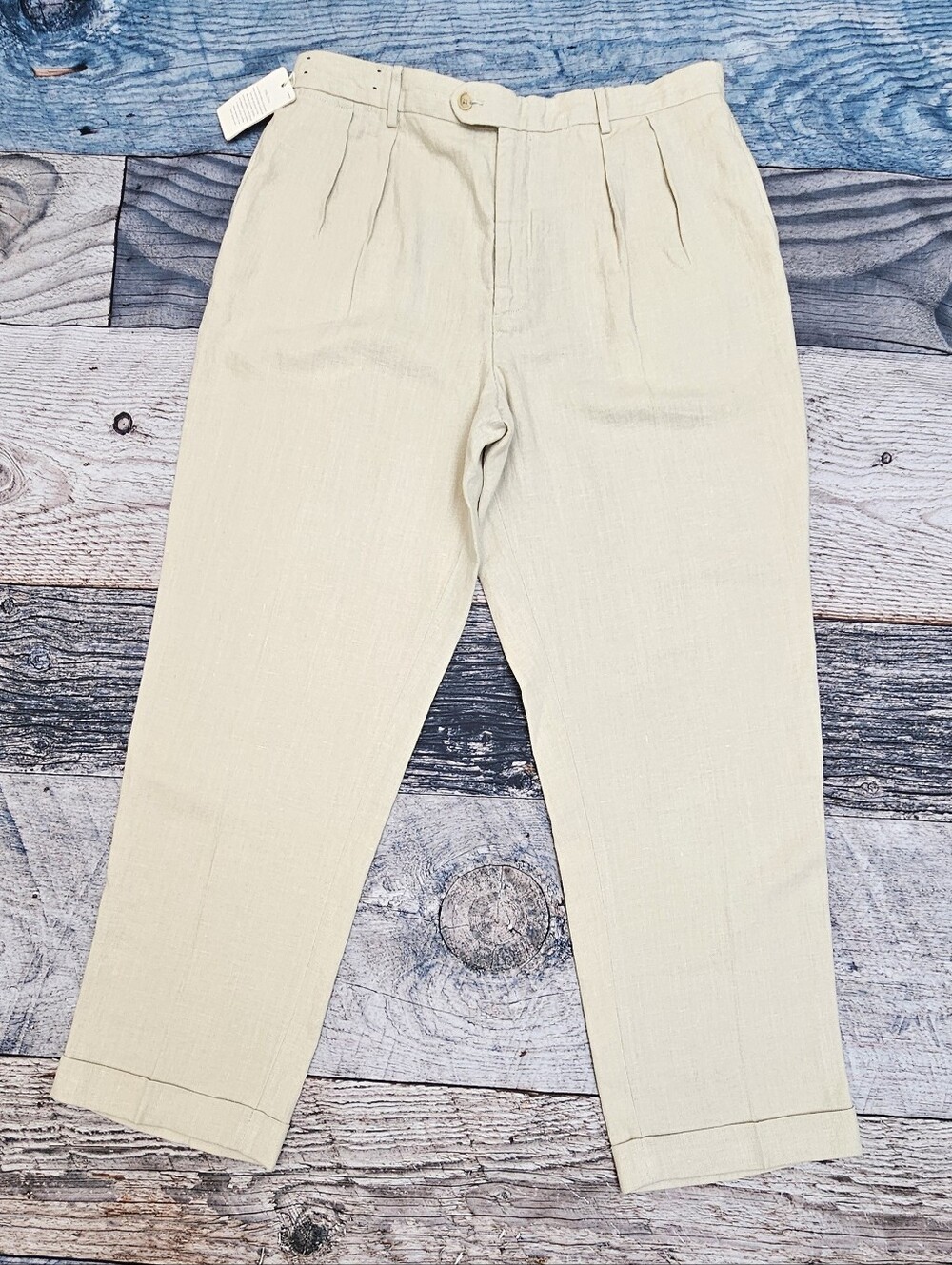 Daniel Cremieux Classics Soiree Linen Pants Men’s Size 38x32  Pleated Cuffed NWT